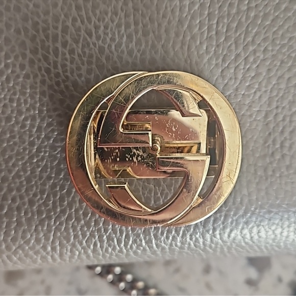 Gucci Taupe Pebbled Leather Shoulder Bag with COA - Picture 5 of 13